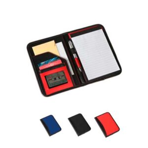 Carpeta Fabricada en Curpiel con Block, Portapluma y Compartimentos Interiores