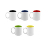 Taza de Cerámica Blanca Interior a Color Caja de 36 Piezas