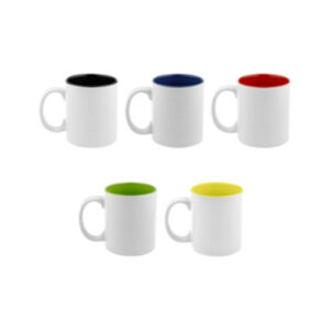 Taza de Cerámica Blanca Interior a Color Caja de 36 Piezas