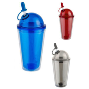 Vaso Doble Pared con Popote Incluido